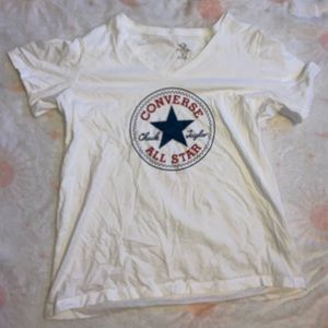 converse brand white tee